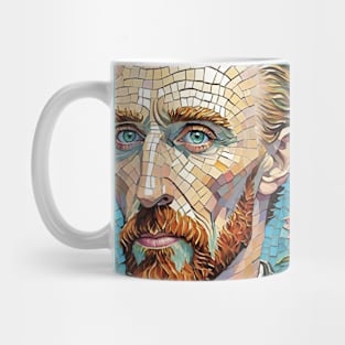 Sunflowers Mosaic: Van Gogh Inspired Portrait Mug